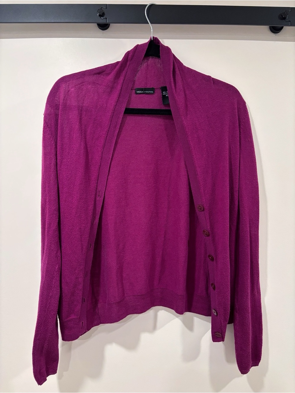Victorias Secret Vince Purple Open-Front Button Cardigan Sweater